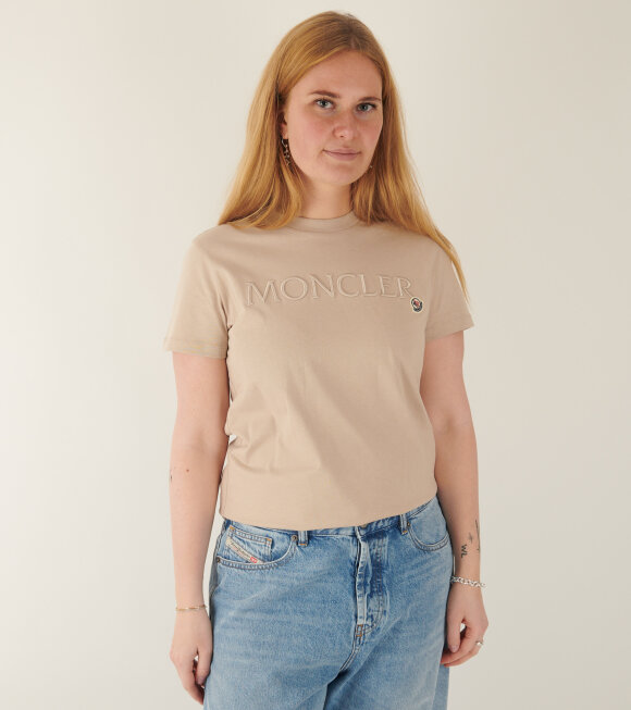 Moncler - Embroidered Logo T-shirt Beige 