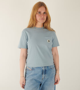 W S/S Pocket T-shirt Frosted Blue
