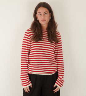 Striped Wool Sweater Red