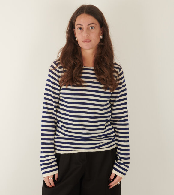 Comme des Garcons - Striped Wool Sweater Navy