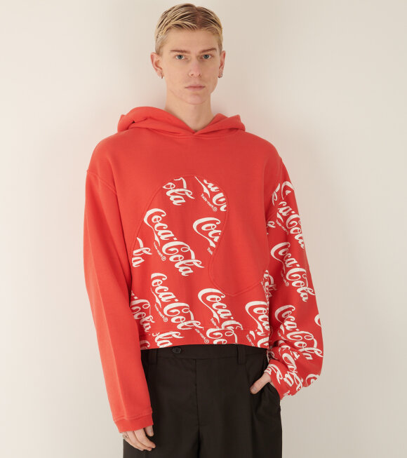 ERL - Coca Cola Swirl Hoodie Red