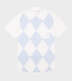Patchwork Shirt White/Light Blue 