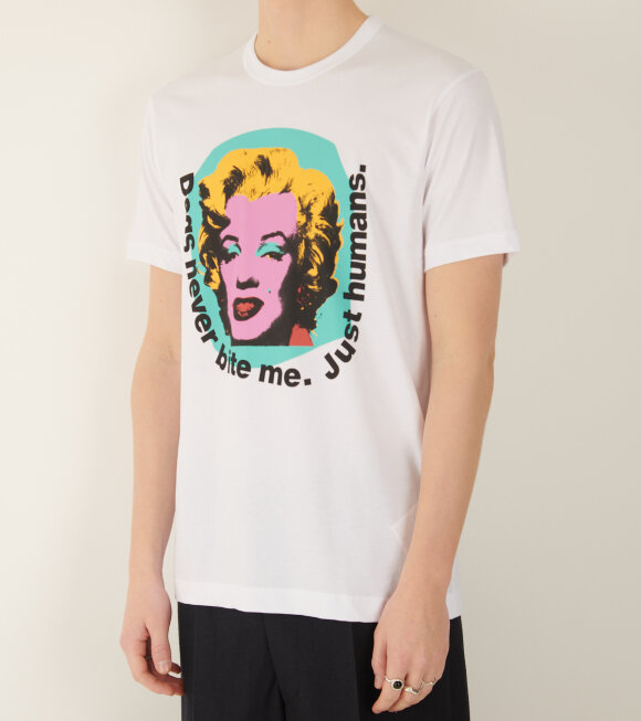 Comme des Garcons Shirt - Andy Warhol T-shirt White/Turquoise