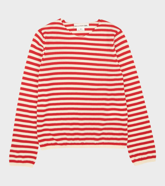 Comme des Garcons - Striped Wool Sweater Red