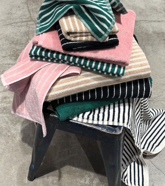 Tekla - Guest Towel 30x50 Teal Green Stripes