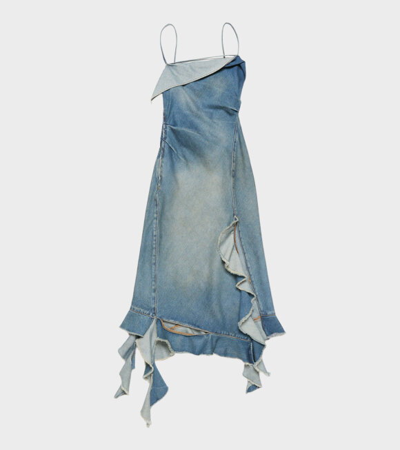 Acne Studios - Ruffle Strap Denim Dress Mid Blue
