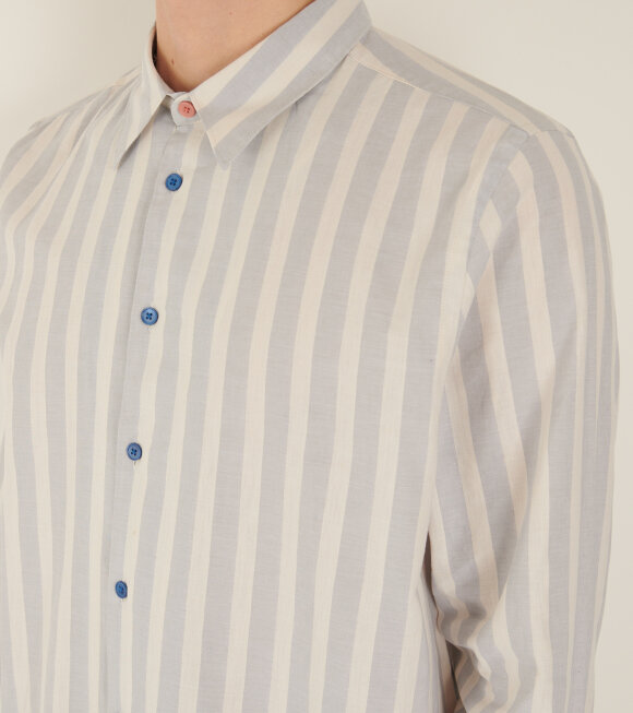 Paul Smith - L/S Shirt Dusty Blue/Off-white