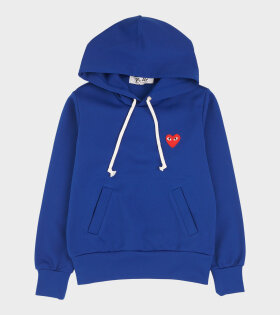 Comme des Garcons PLAY - W Red Heart Hoodie Blue