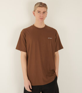 S/S Script Embroidery T-shirt Lumber