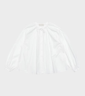 Drawstring Shirring Shirt White