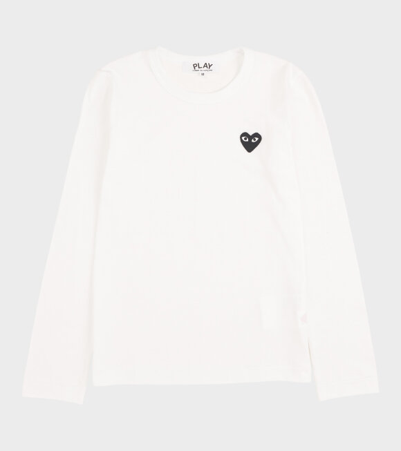 Comme des Garcons PLAY - W Black Heart L/S T-shirt White