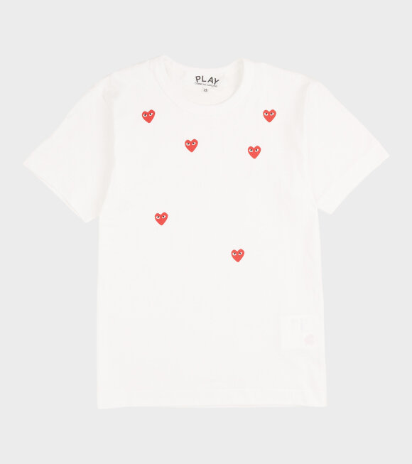 Comme des Garcons PLAY - Unisex Red Hearts T-shirt White