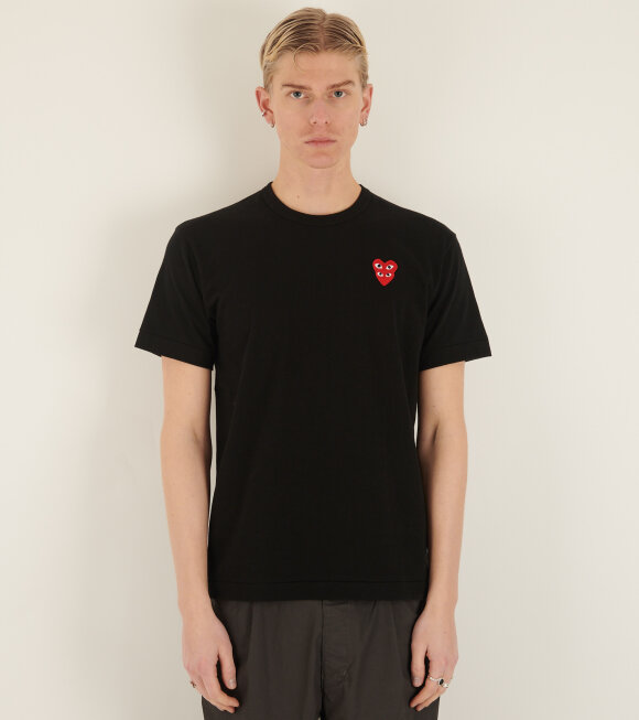 Comme des Garcons PLAY - M Double Heart T-shirt Black