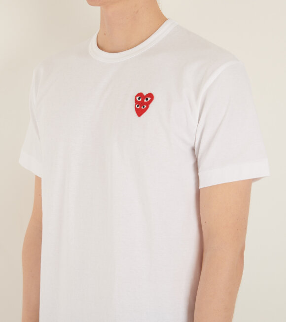 Comme des Garcons PLAY - M Double Heart T-shirt White
