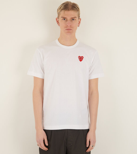 Comme des Garcons PLAY - M Double Heart T-shirt White