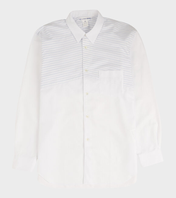 Comme des Garcons Shirt - Blue Stripe Shirt White