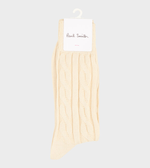 Paul Smith - Flynn Cable Socks Off-white