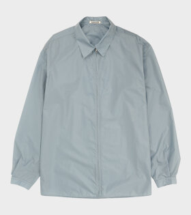 Auralee - Light Nylon Zip Shirt Blue Grey