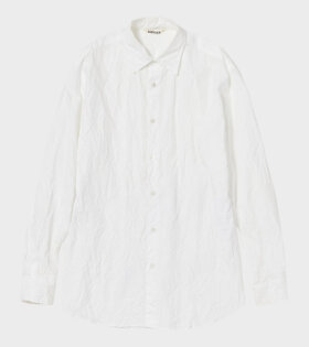 Wrinkled Washed Finx Twill Shirt White
