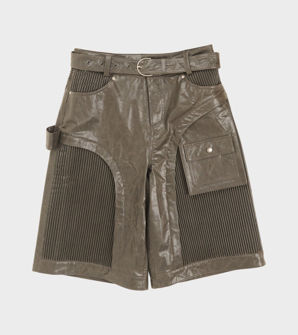 Andersson Bell - Sunbird Panel Leather Shorts Grey