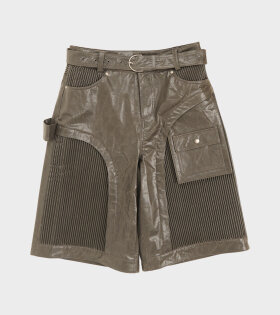 Sunbird Panel Leather Shorts Grey