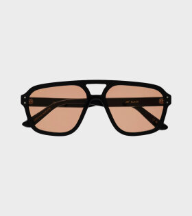 Monokel Eyewear - Jet Black Orange Solid Lens 
