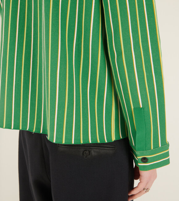 Marni - Striped Techno Knit Shirt Green