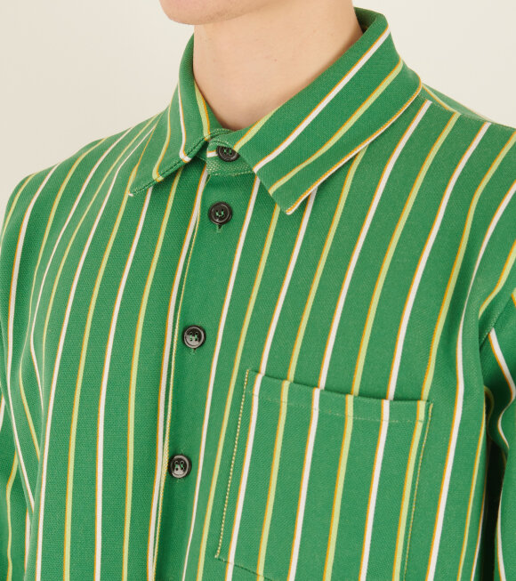 Marni - Striped Techno Knit Shirt Green