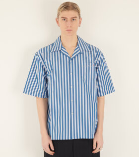 Striped Bowling Shirt Blue