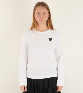 W Black Heart L/S T-shirt White