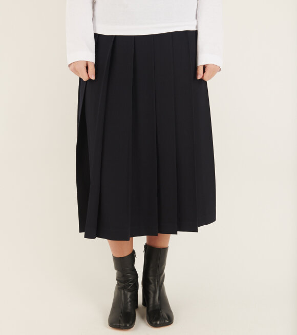 Comme des Garcons - Pleated Skirt Navy