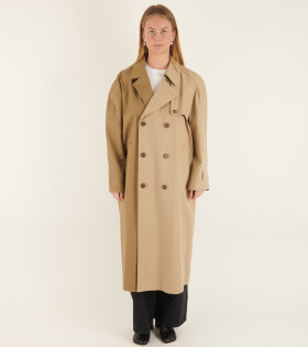 Oversize Two Tone Trench Coat Beige