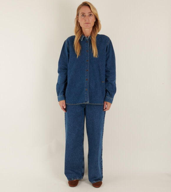 Skall Studio - Willow Wide Jeans Mid Blue Denim 