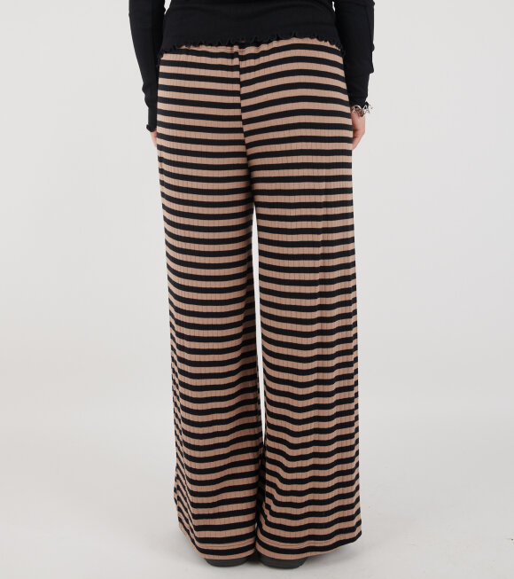 Nørgaard Paa Strøget - Nova Pants Stripes Black/Camel