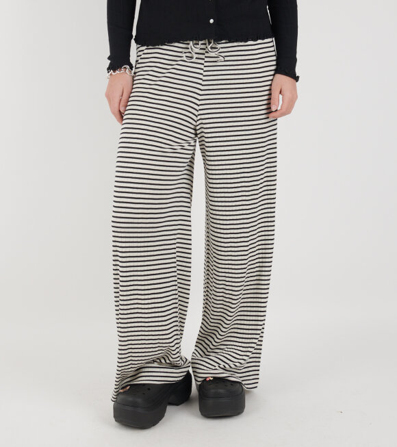 Nørgaard Paa Strøget - Nova Pants Stripes Ecru/Black