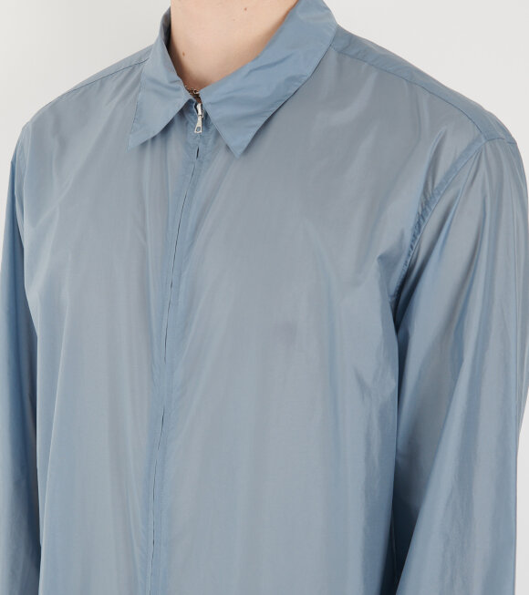 Auralee - Light Nylon Zip Shirt Blue Grey