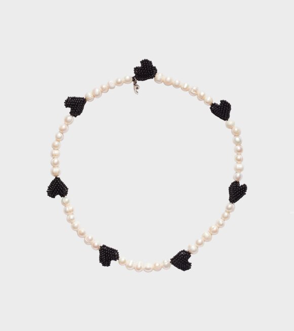 Pura Utz - Multi Black Heart Necklace 