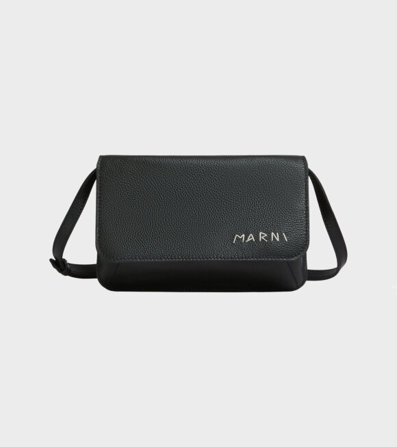 Marni - Mending Logo Shoulder Bag Black