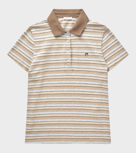 Venus Polo Shirt Brown Shadow Stripe