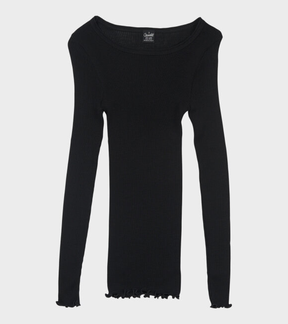 Oscalito - L/S Wool Silk Rib Black