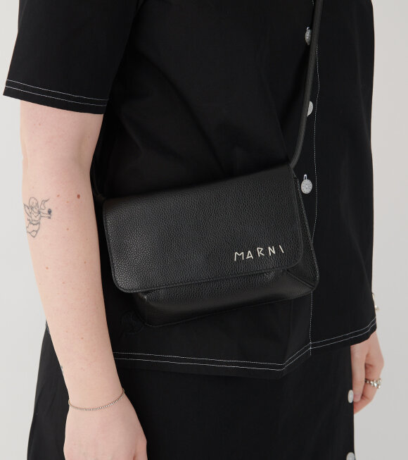 Marni - Mending Logo Shoulder Bag Black