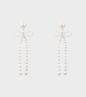 Bow Rosette Earrings Freshwater Pearls