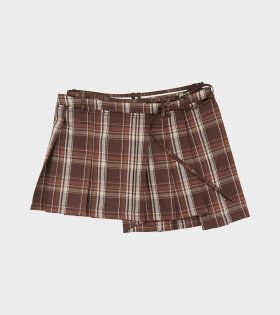 Checkered Mini Skirt Brown/Beige