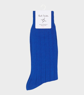 Plain Rib Socks Cobalt Blue
