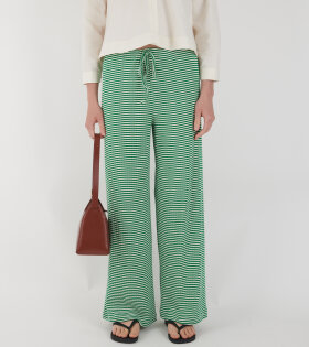 Nova Pants Stripes Ecru/Green