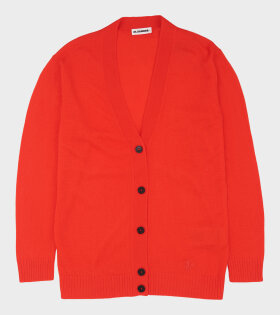 Wool Cardigan Bright Red