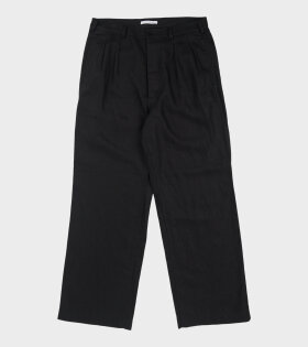 Pleated Linen Pant Black