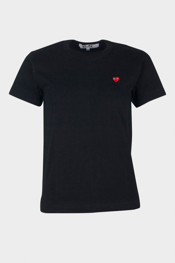 Comme des Garcons PLAY - W Small Red Heart T-shirt Black