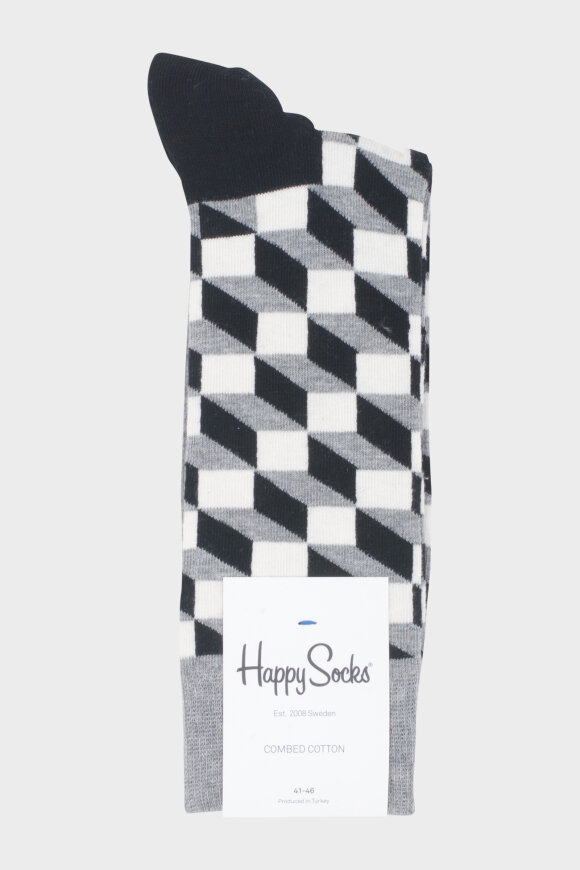 Happy Socks - Filled optic sock grey 
