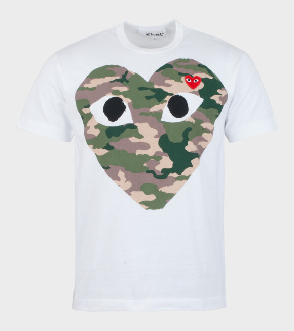 Comme des Garcons PLAY - M Military Big Heart T-shirt White